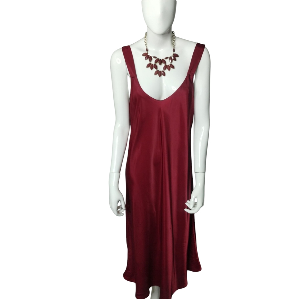 Y2K Cabernet Sexy Whimsigoth Romantic Cocktail Vampire Slip Satin Dress‎ Size M